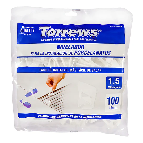 NIVELADOR PARA PORCELANATOS 100 UND TORREWS