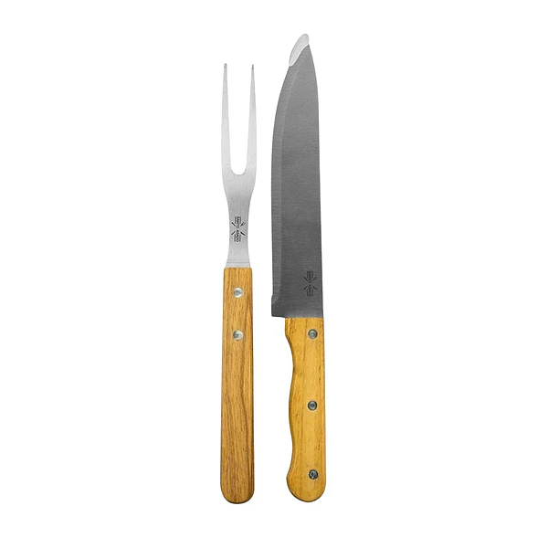 SET 2 PIEZAS CUCHILLO Y TENEDOR ASADO
