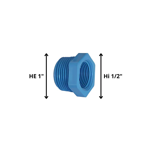 BUSHING PVC HIDRAULICO 1"HE X 1/2"HI