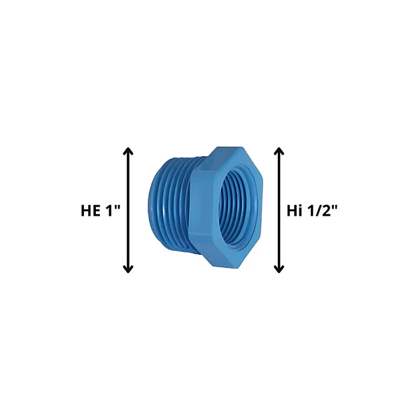 BUSHING PVC HIDRAULICO 1"HE X 1/2"HI