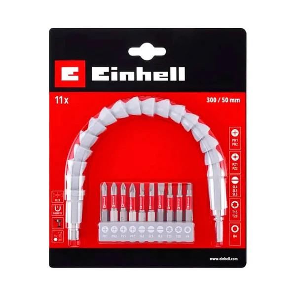 SET 10 PUNTAS + EJE FLEXIBLE EINHELL 133115