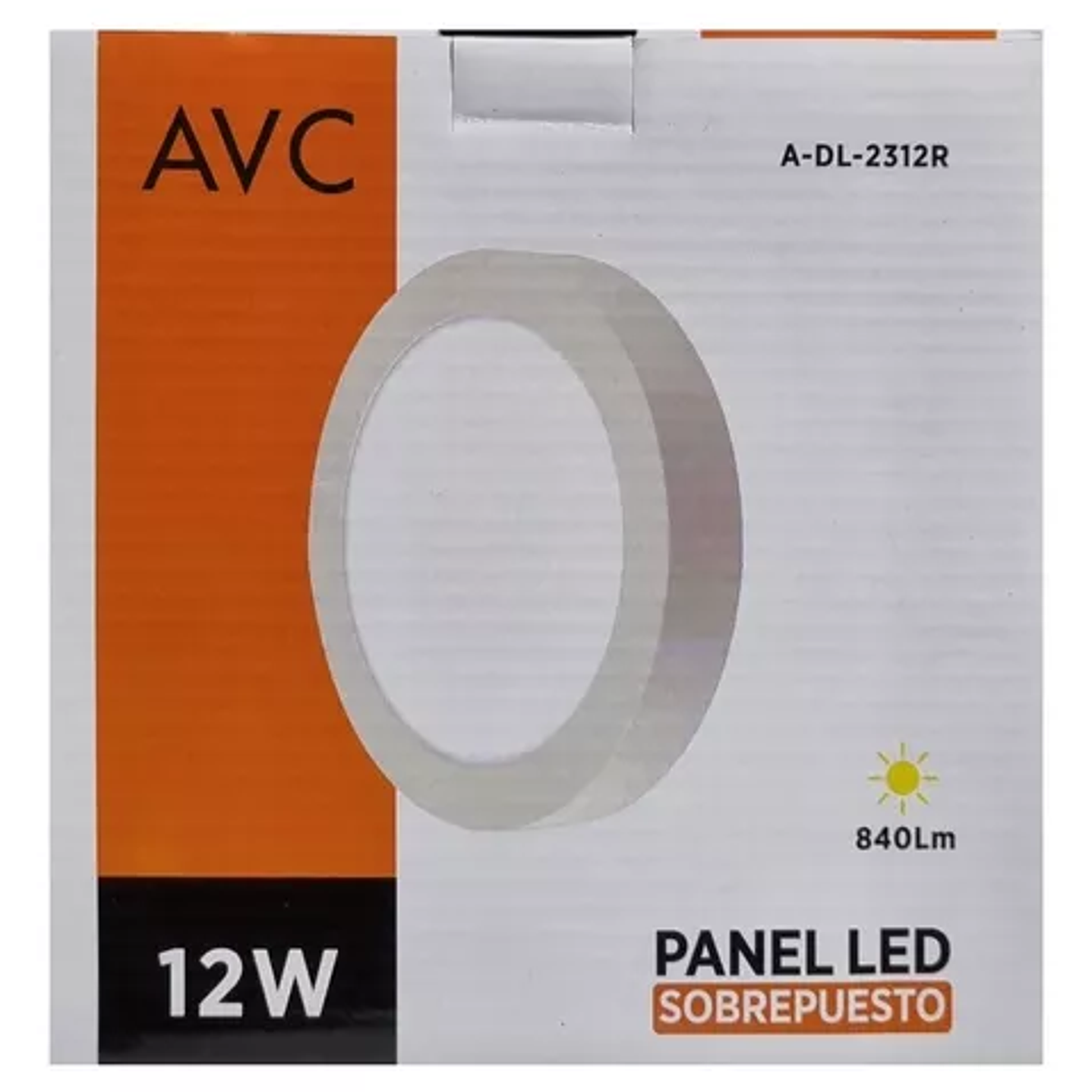 FOCO PANEL LED REDONDO 12W SOBREPUESTO AVC 1