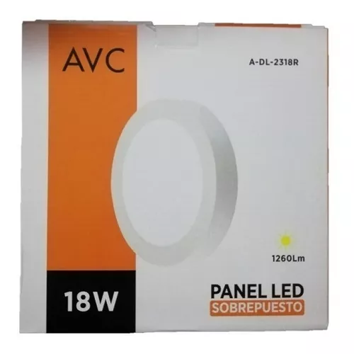 FOCO PANEL LED REDONDO 18W SOBREPUESTO AVC 2