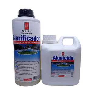 kit Piscina Clarificador 1lt, Alguicida 1lt Quim. Universal