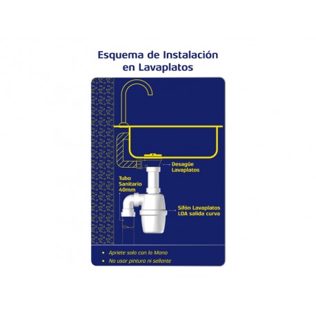 SIFON LOA SALIDA CURVA ENTRADA 11/4 Y 11/2 3