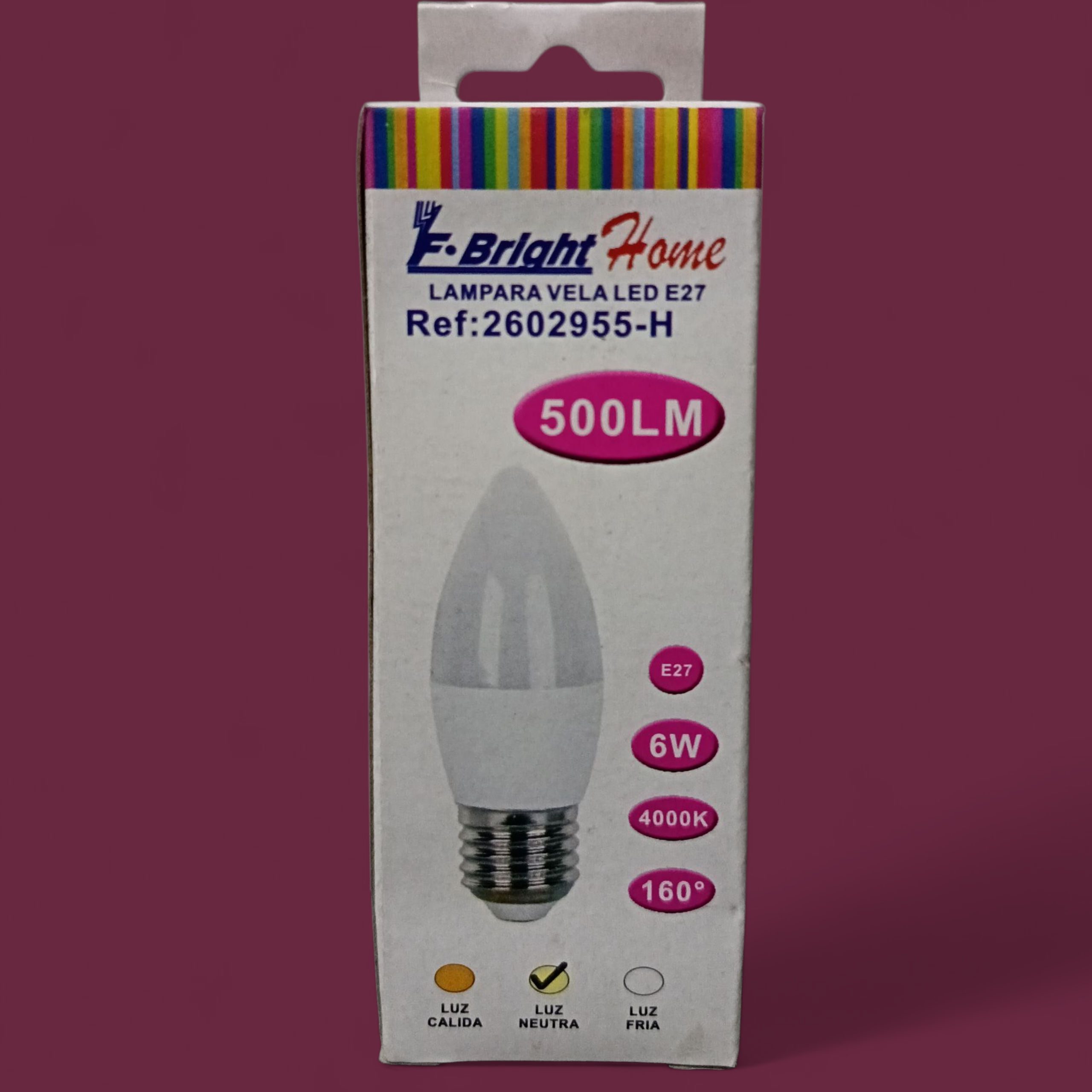 AMPOLLETA VELA LED E27 3