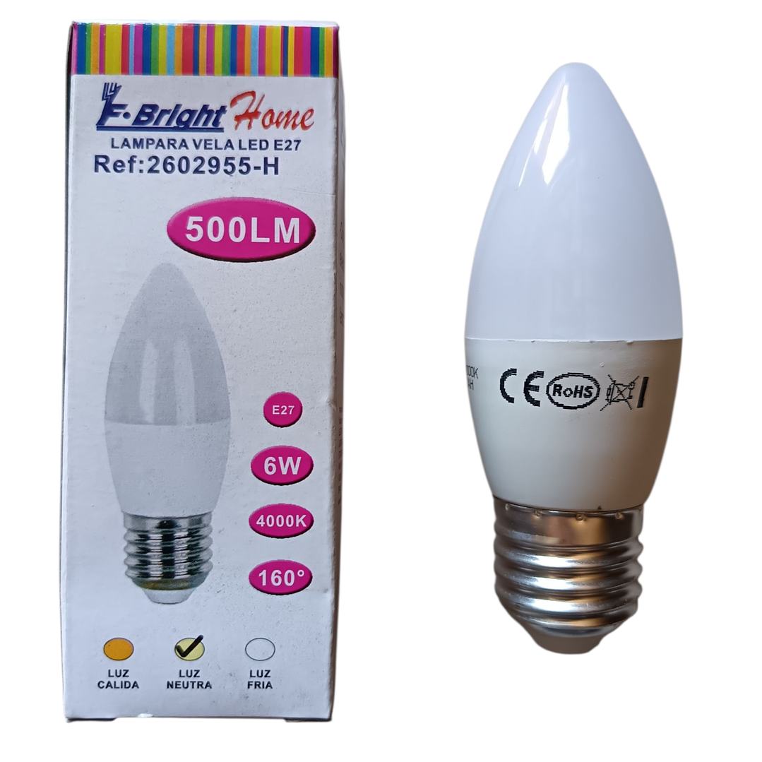 AMPOLLETA VELA LED E27 1