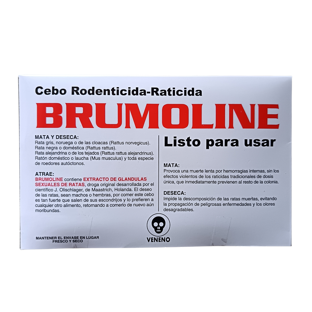 Raticida Brumoline 1 Kg | Cebo Mata Ratas Formato Ahorro (Deseca sin Olor) 2