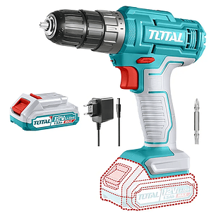 Taladro Atornillador Inalámbrico Total 12V + Batería y Cargador | Uso Hogar