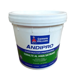 Esmalte al Agua Satinado Andipro - Color Blanco - Sherwin Williams - Formato Tineta 