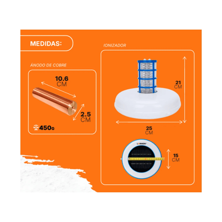 Ionizador Solar para Piscina Lernen 130.000 Litros + Accesorios | Agua Cristalina con Menos Cloro 7