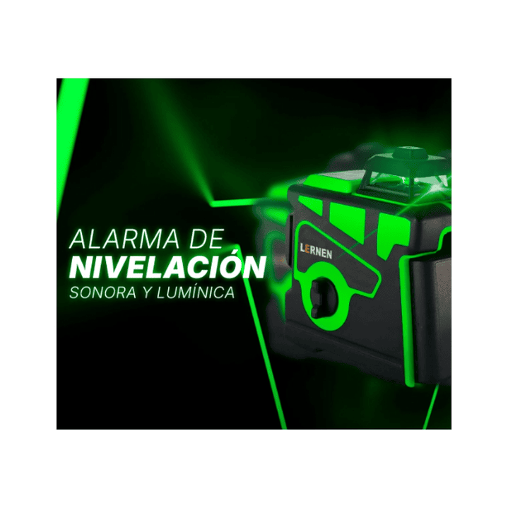 Nivel Láser Profesional 12 Líneas Verde LERNEN + Trípode + Maletín | Precisión 360° para Obras Profesionales 4