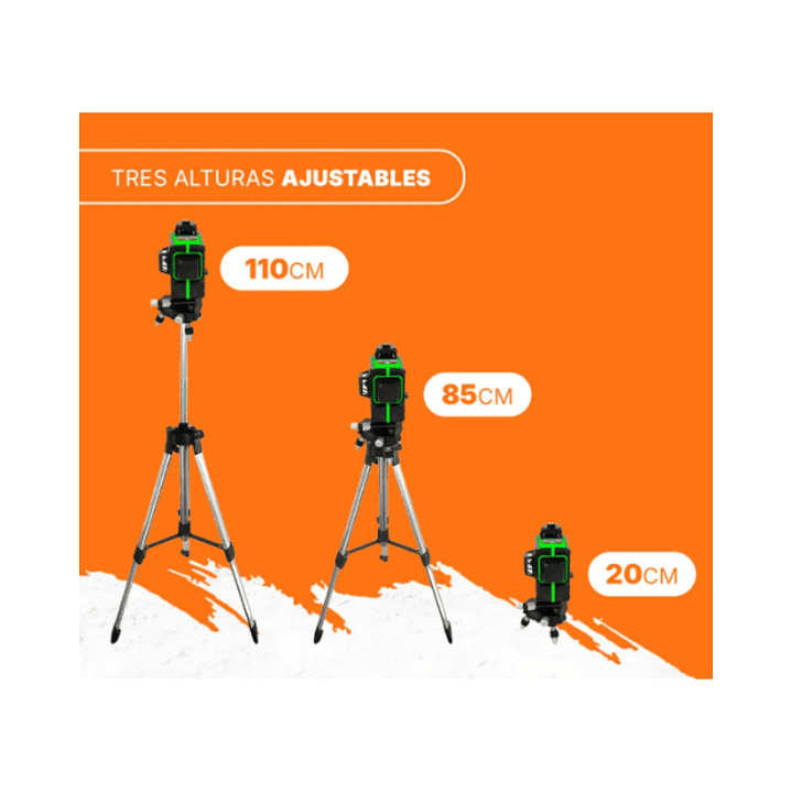 Nivel Láser Profesional 12 Líneas Verde LERNEN + Trípode + Maletín | Precisión 360° para Obras Profesionales 5