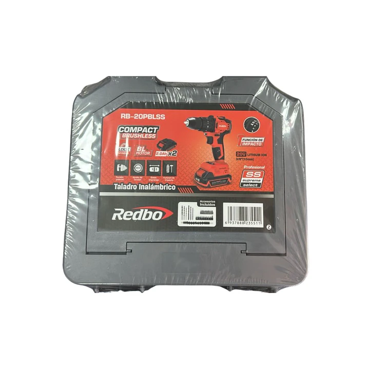 Taladro Percutor Inalámbrico Redbo RB-20PBLSS Brushless 20V + 2 Baterías + 26 Accesorios 3