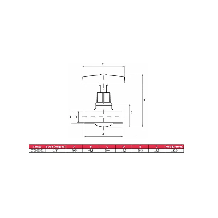 Llave de Paso 1/2” SO-SO Taumm 2
