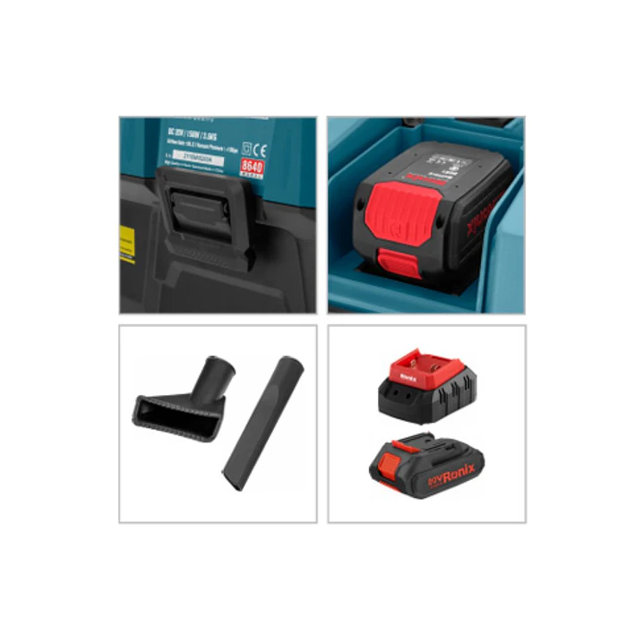 Aspiradora Compacta Inalámbrica 150W 20V 8640 Ronix 2
