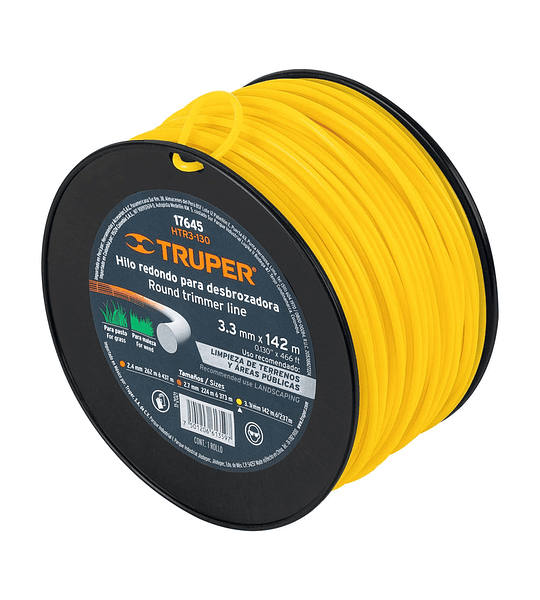 NYLON P/DESBROZADORA 3,3 MM HTR5-130 (AMARILLO)