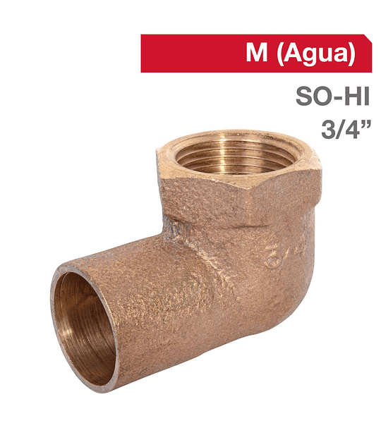 CODO SO-HI 3/4 BRONCE