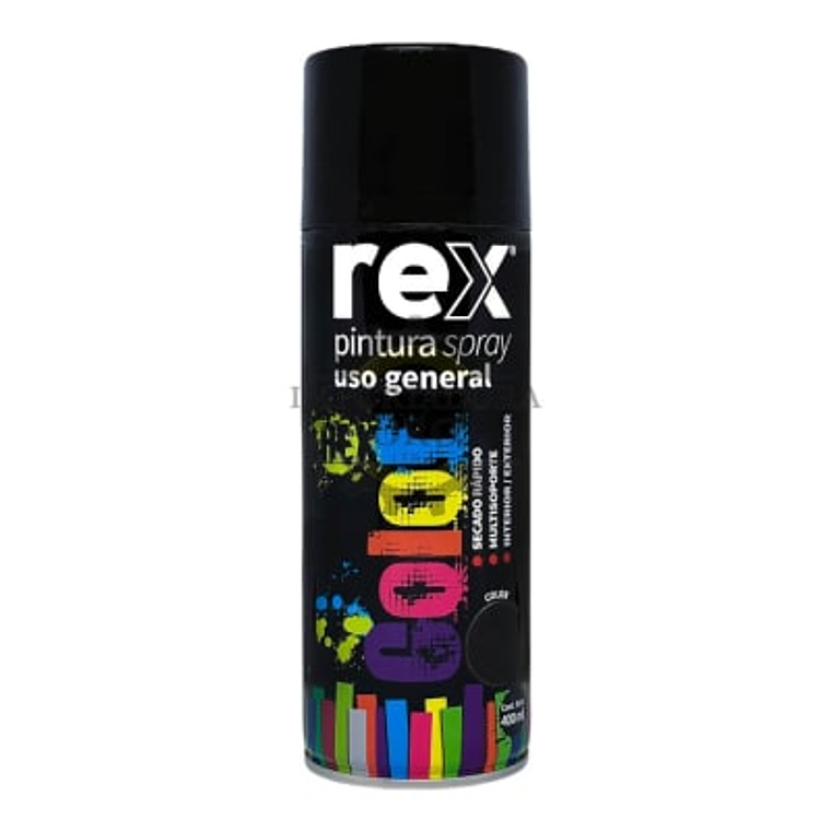 REX PINTURA SPRAY ANTICORROSIVO, NEGRO, 400 ML 1