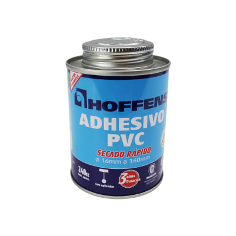 ADHESIVO PVC LATA HOFFENS 240 C.C. SECADO RAPIDO 1