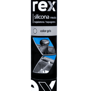 REX, SILICONA NEUTRA GRIS TECHO/CANALE, CARTUCHO 300 ML