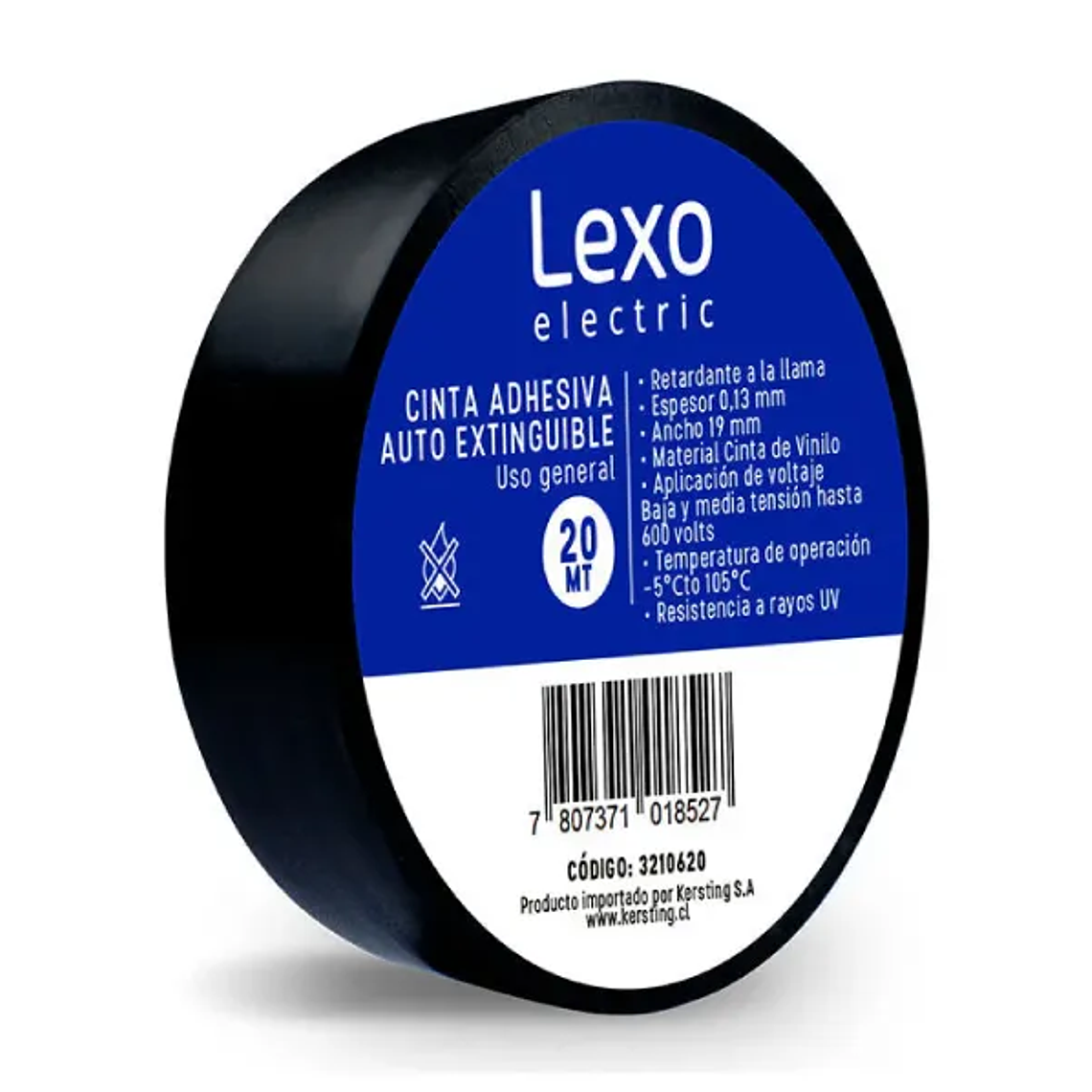 CINTA PVC NEGRA 19MM., 10MTS. LEXO 1