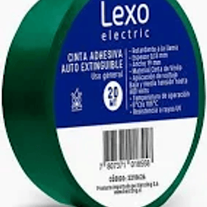 CINTA PVC VERDE 19MM., 10MTS. LEXO
