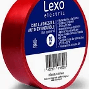 CINTA PVC ROJA 19MM., 10MTS. LEXO