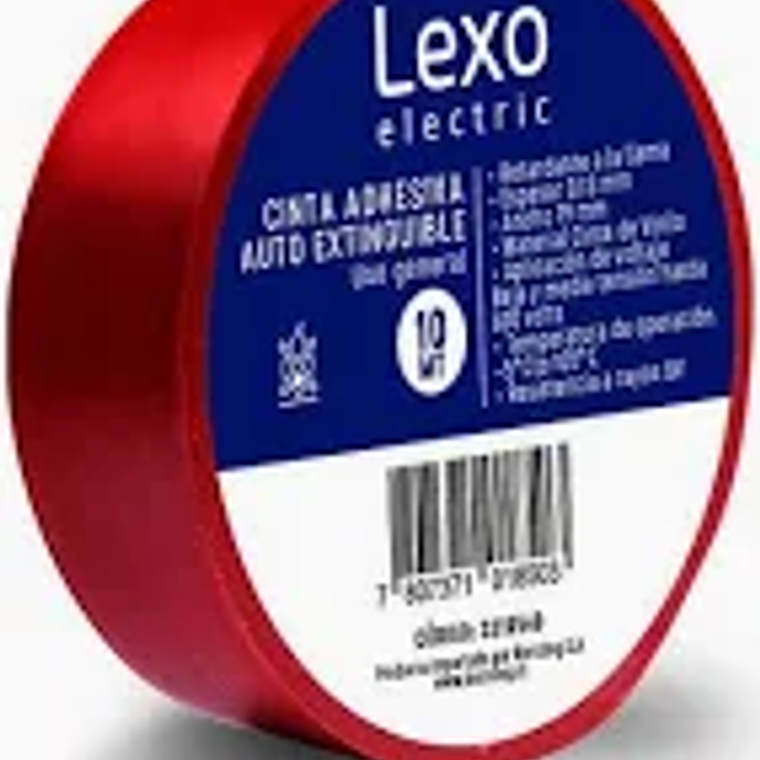 CINTA PVC ROJA 19MM., 10MTS. LEXO 1