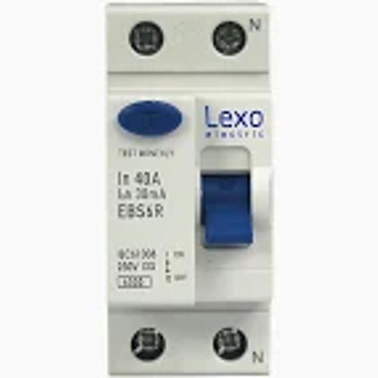 INTERRUPTOR DIFERENCIAL 2X 40A, 30MA LEXO 1