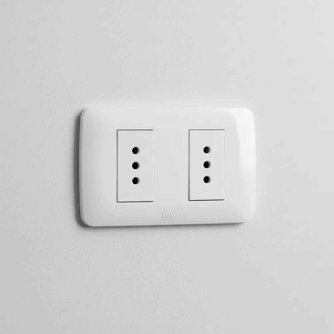 TOMA CORRIENTE DOBLE 10A 250V BLANCO ARMADO LEXO 1