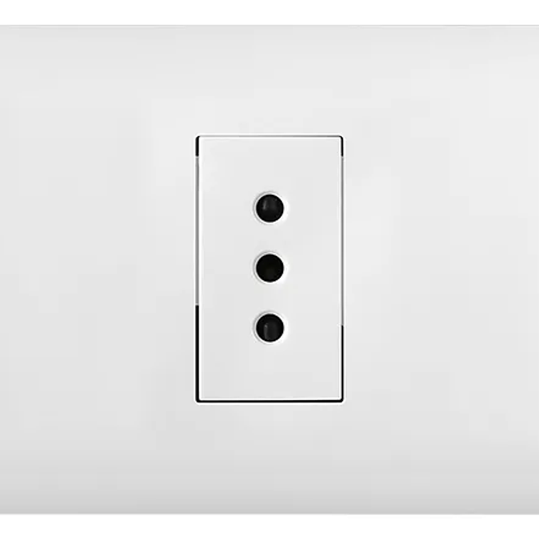 TOMA CORRIENTE SIMPLE 10A 250V BLANCO ARMADO LEXO 1