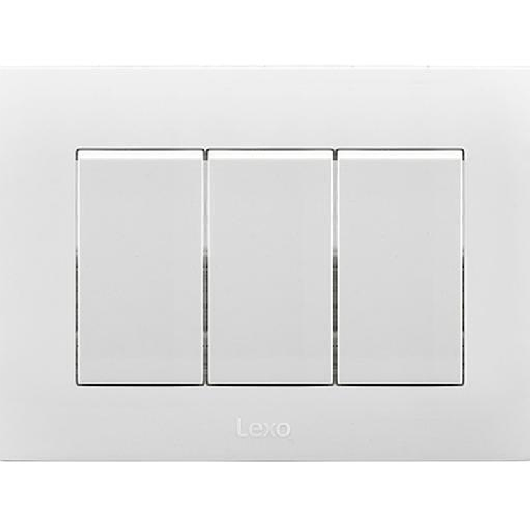 INTERRUPTOR TRIPLE 9/32 10A 250V BLANCO ARMADO LEXO 1