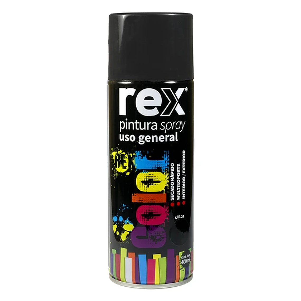 REX PINTURA SPRAY ACRILICA, NEGRO BRILLANTE, 400 ML 1