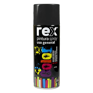 REX PINTURA SPRAY ACRILICA, NEGRO BRILLANTE, 400 ML