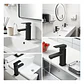 Llave Lavamanos Monomando Diseño Cuadrado Negro Mate - Miniatura 1