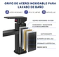 Llave Lavamanos Monomando Diseño Cuadrado Negro Mate - Miniatura 8
