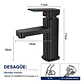 Llave Lavamanos Monomando Diseño Cuadrado Negro Mate - Miniatura 4
