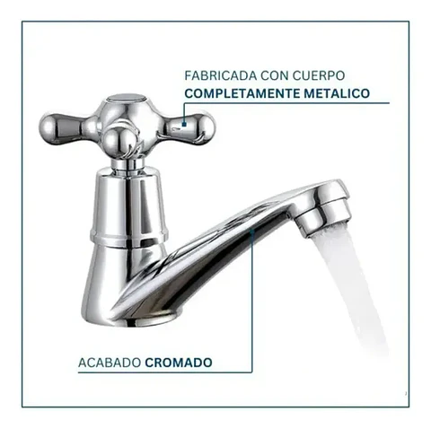 Llave Lavamanos Individual Tipo X Cruz