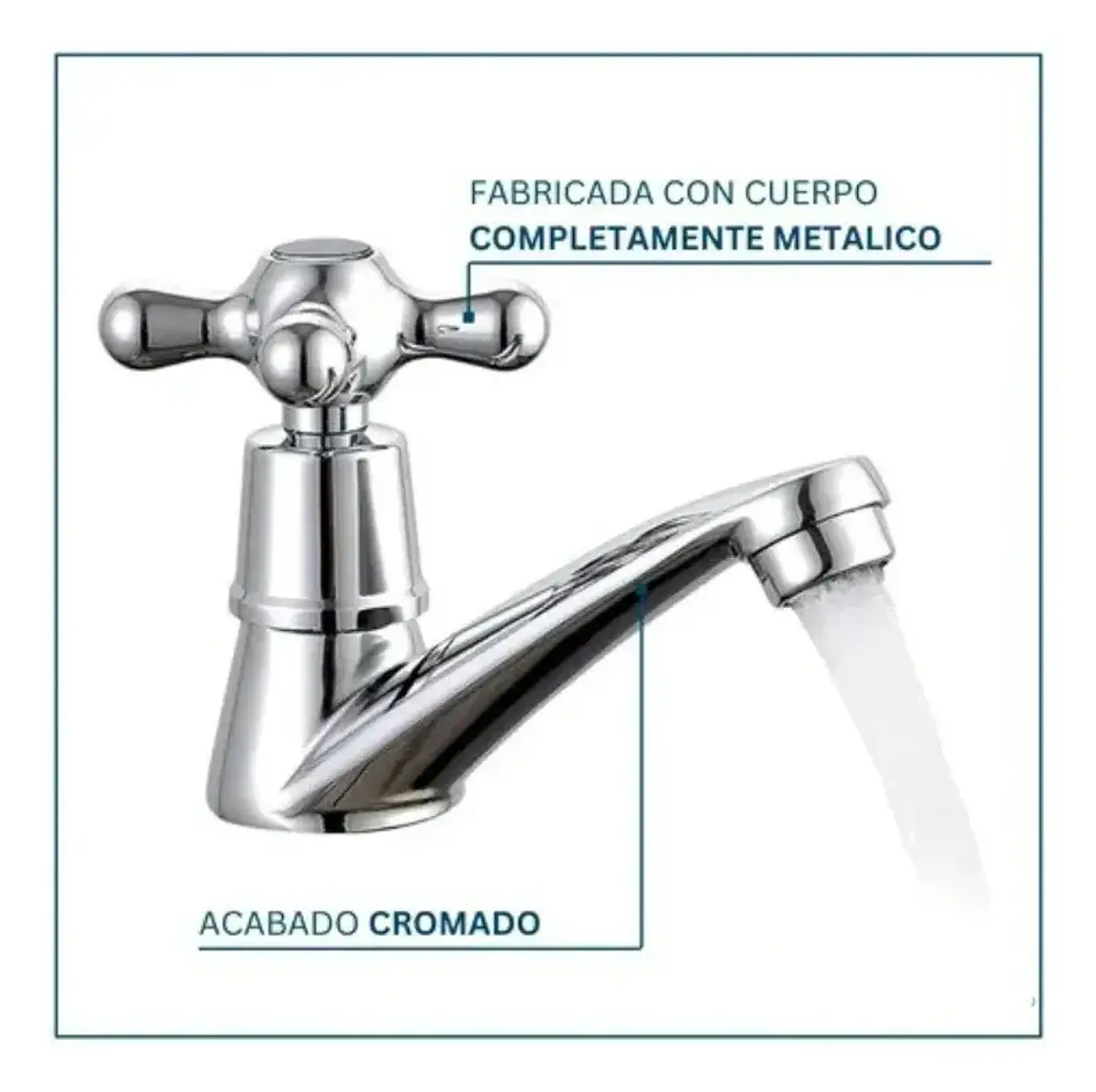 Llave Lavamanos Individual Tipo X Cruz 2