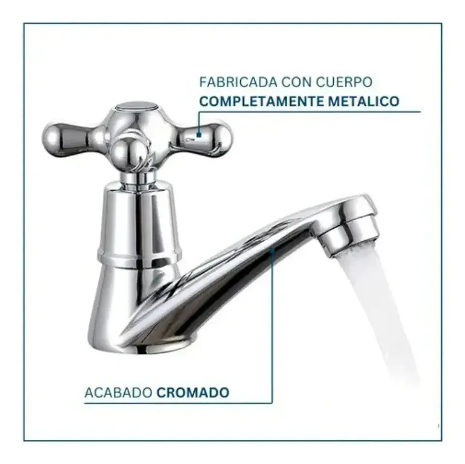 Llave Lavamanos Individual Tipo X Cruz 2