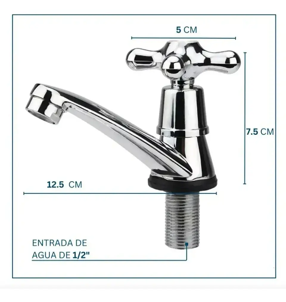 Llave Lavamanos Individual Tipo X Cruz 3