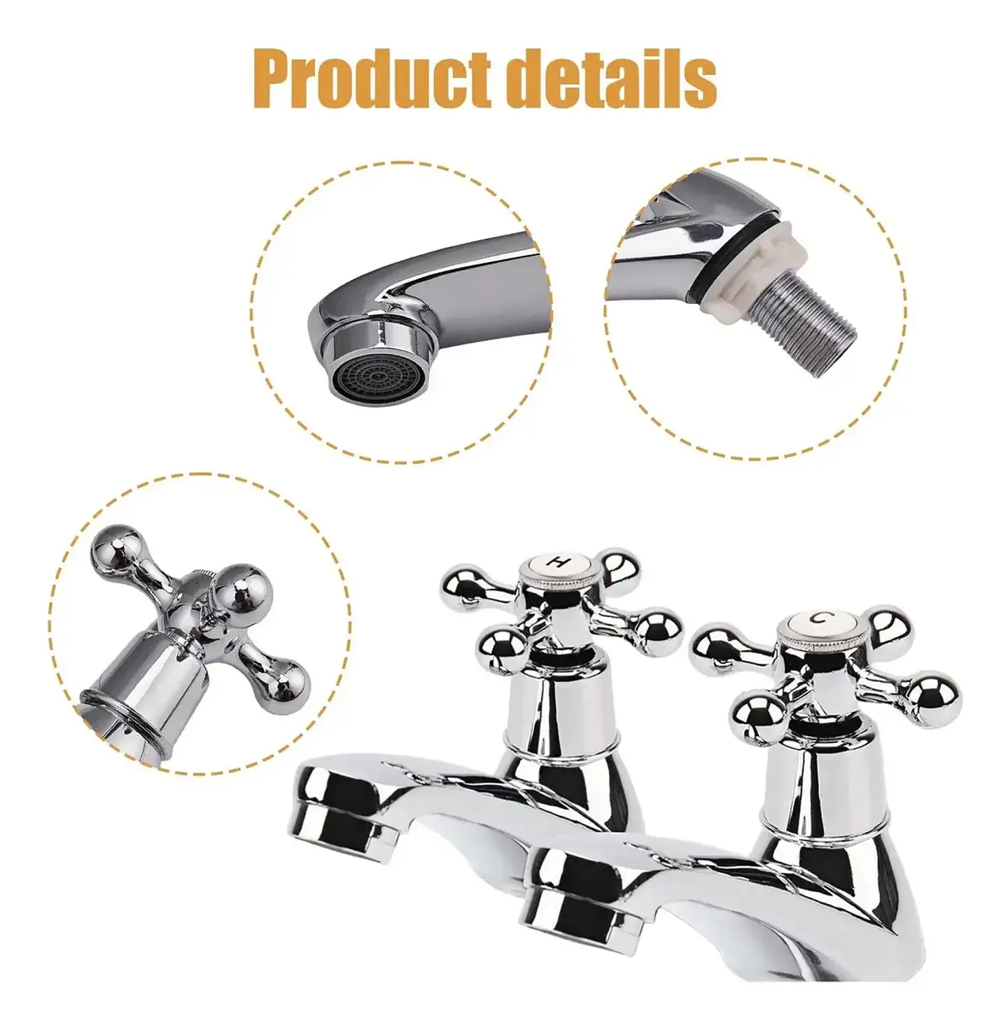 Llave Lavamanos Individual Tipo X Cruz 5
