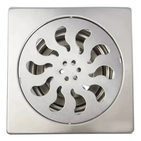 Rejilla de Ducha Cuadrada Betensh Acero Inoxidable Cromado con Marco para Pileta