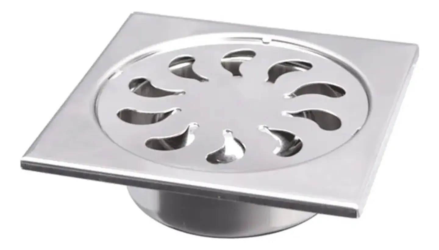 Rejilla de Ducha Cuadrada Betensh Acero Inoxidable Cromado con Marco para Pileta 4