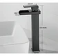 Llave Monomando Lavamanos Alta Cascada Negro Mate - Miniatura 2