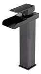 Llave Monomando Lavamanos Alta Cascada Negro Mate - Miniatura 4