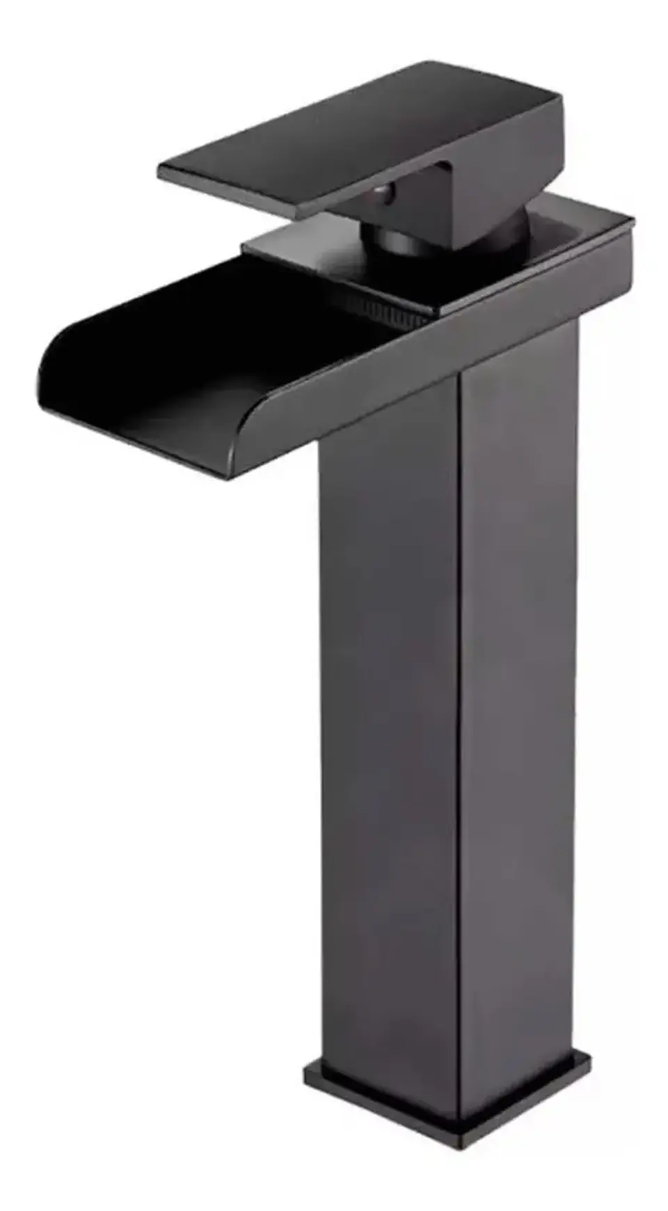 Llave Monomando Lavamanos Alta Cascada Negro Mate 4