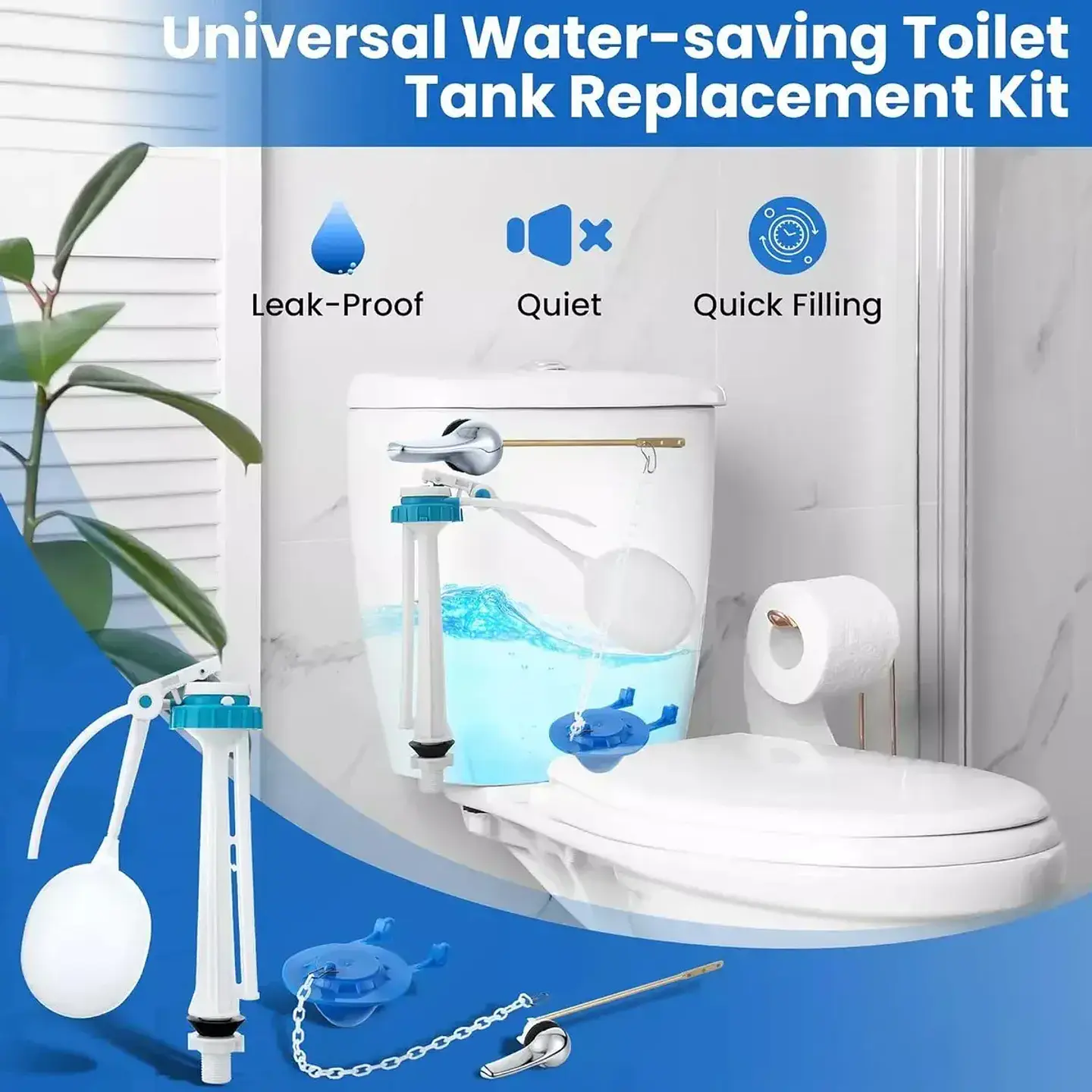 Kit de Reparación para Tanque de Inodoro con Válvula Universal 7