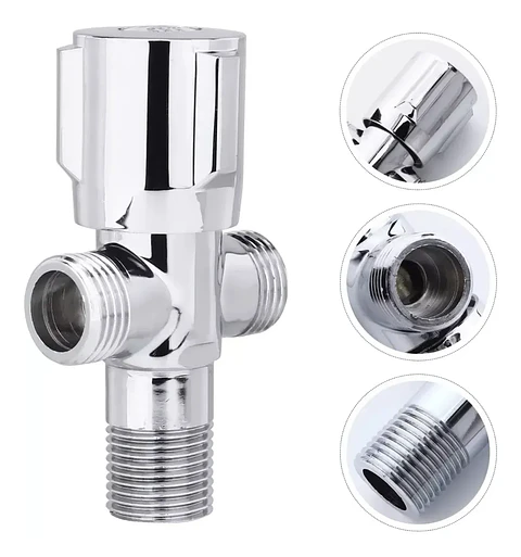 Llave Angular Doble Conexión HE 1/2 Cromada